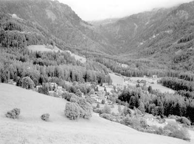 The view from our balcony at Pension Vroni near Castelrotto in the Dolomites. 