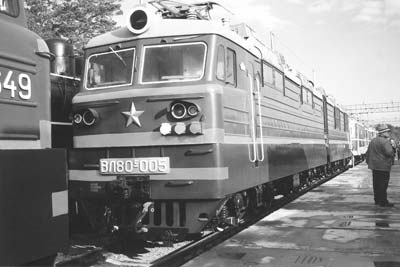 Train at the railroad museum in Novosibirsk.