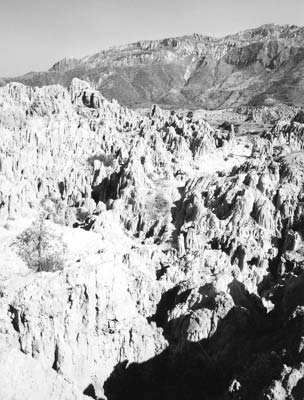 The Valle de la Luna, outside La Paz.