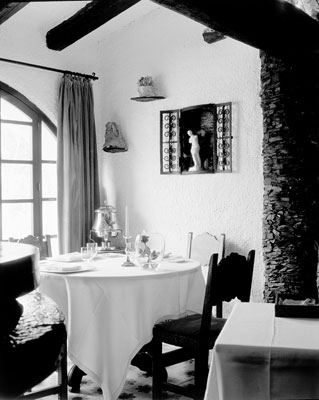 A table setting inside the restaurant.