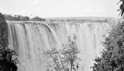 Victoria Falls in Zimbabwe is usually surrounded by mist.