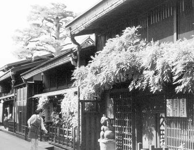 Preserved street of historic private houses in Takayama.