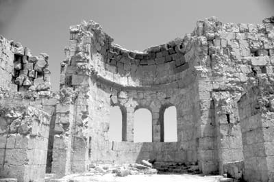 A partially reconstructed church in the Resafa Fortress.