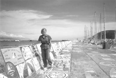 Sailors from all over the world leave their mark on Faial. Photo: Wardell