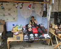 Dracula souvenirs for sale outside Bran Castle, Romania.