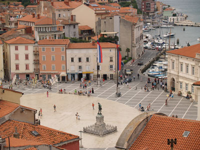 Tartini Square in Piran, Slovenia.