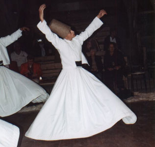 We enjoyed seeing this Whirling Dervish perform his elegant ritual dance. Photo: Eisen