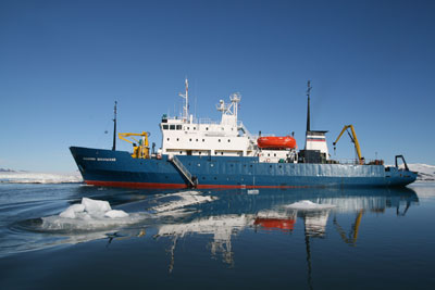 Our ship, the Akademik Shokalskiy.