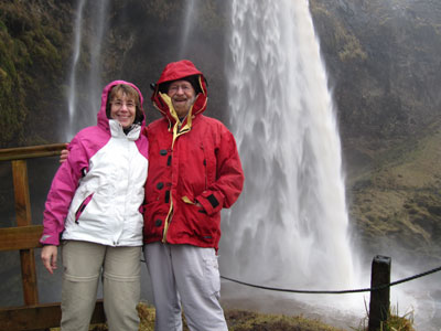 Nili and Jerry at Seljalandsfoss. 