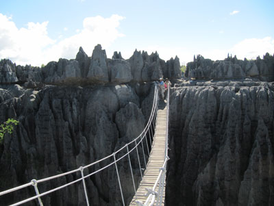 A bridge in the Tsingy area