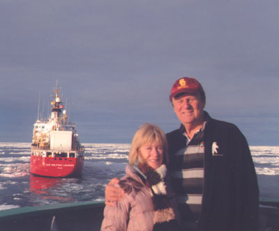 Sandy and Jim Delmonte aboard the Akademik Ioffe. 