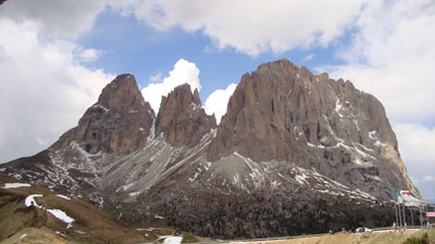 At Passo Sella in the Dolomites of Italy, near Bolzano. 