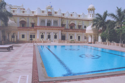 Swimming pool at Laxmi Vilas — Bharatpur, India. Photo: McCombs