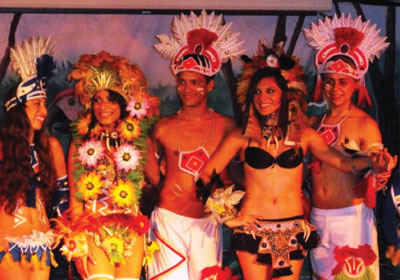 Dancers performed on board the Grand Amazon.