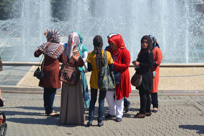 Students on a field trip in Istanbul.