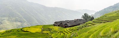 View of the Longji rice terraces in Longsheng.