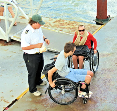 Passengers preparing to board ship in Fort Lauderdale, Florida.