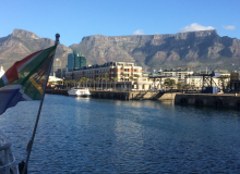 Cape Town’s harbor, with Table Mountain in the background.