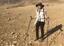 Joan Cone on the hike between Kafr Malek and Al Auja — West Bank, Palestine. Photo by Bob Cone