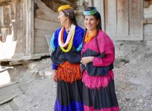 Kalasha women wear elaborate dresses like these daily — Chitrāl district, northern Pakistan. Photos by Linda Huetinck