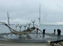 On Reykjavik’s waterfront, the steel “Sólfar” (“Sun Voyager”) sculpture  is not a depiction of a Viking ship but, according to the sculptor, Jón Gunnar Árnason (1931-1989), a “sun ship [that] symbolizes the promise of new, undiscovered territory.” Photos by Randy Keck