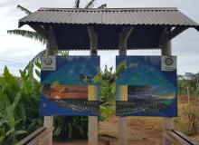 A sign designating the 180th meridian on Taveuni, Fiji. Photo by Ken Levine