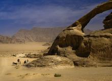 Natural arch in Wadi Rum, Jordan