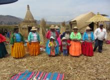 Residents of one of the floating-reed islands we visited on Lake Titicaca.