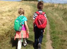 My granddaughter, Cora, and a friend walking on the Isle of Wight in 2015. Photo by Dee Poujade