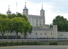 View of the Tower of London, seen on our complimentary Thames River cruise.