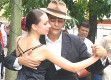 Tourists snapped pictures of tango dancers on Plaza Dorrego in the San Telmo area of Buenos Aires. 