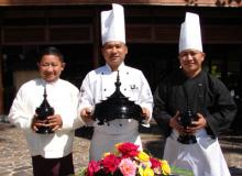 Left to right: At the resort, Kyaw Swar Maung Maung (Resident Manager), U Myint 