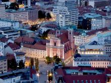 Night view of Ljubljana, Slovenia, from the castle. Photo by Nili Olay