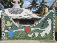 Decorations in Fuster’s neighborhood in Havana.