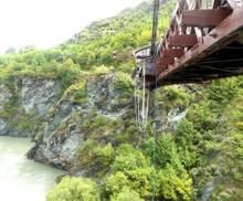 The bungee-jumping perch over the Kawarau Bridge. Photos by Margaret Richards