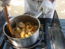 Curried prawns, sautéed.