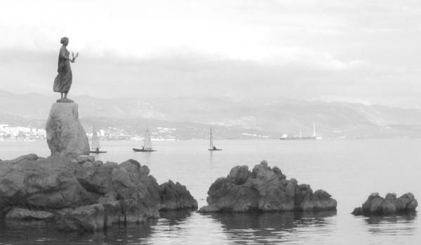 "Lady with the seagull" statue, Opatija, Croatia