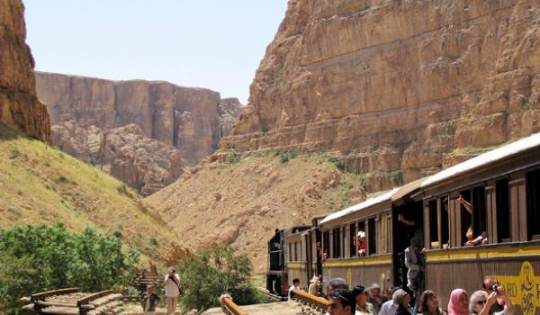 The train Lézard Rouge in the Seldja Gorge — Tunisia. Photo by Stephen Addison