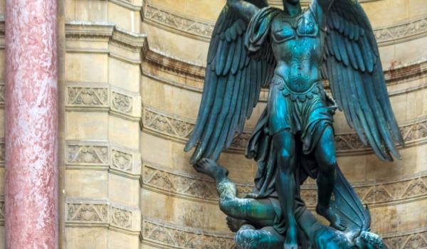 Depicting the archangel atop a demon, the bronze statue of St. Michael symbolizes the triumph of good over evil. Part of the tallest fountain in Paris, it is in Place Saint-Michel. Photo ©Wiesław Jarek/123rf.com  