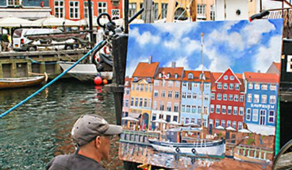 Capturing the colorful port of Nyhavn in Copenhagen, Denmark.