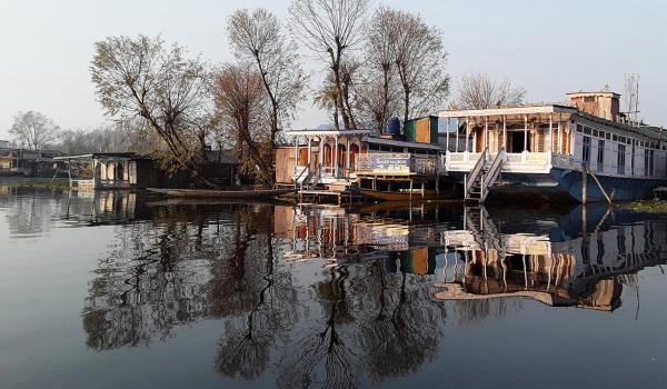 Houseboats on Dal Lake.