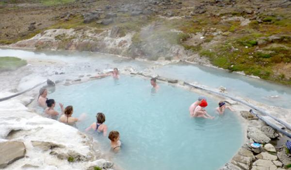 Hot springs pool at Hveravellir — a true oasis in Iceland’s spartan lava interior. Photos by Randy Keck