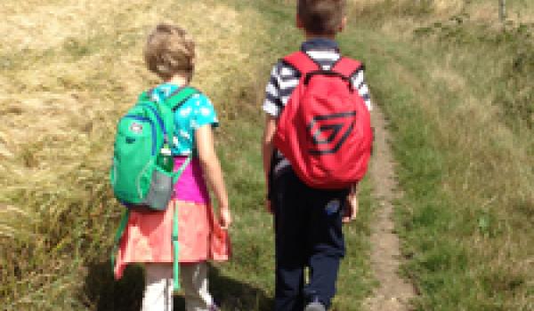 My granddaughter, Cora, and a friend walking on the Isle of Wight in 2015. Photo by Dee Poujade