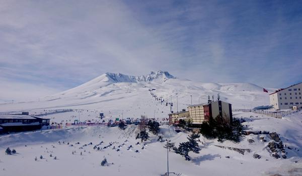 A view of Mt. Erciyes and the ski resort.