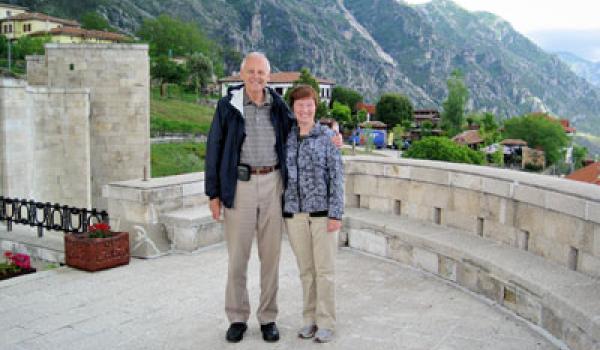 Lynn and Carol Probst at the Skanderbeg Museum — Krujë.