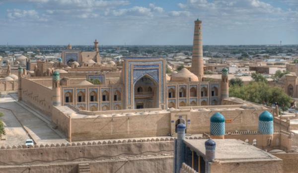 View of Khiva, Uzbekistan, from the Khodja Minaret.