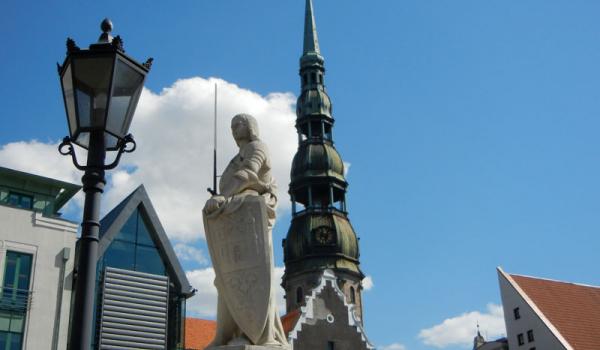 The 3-tiered steeple of St. Peter’s Church in Riga is a symbol of the city.