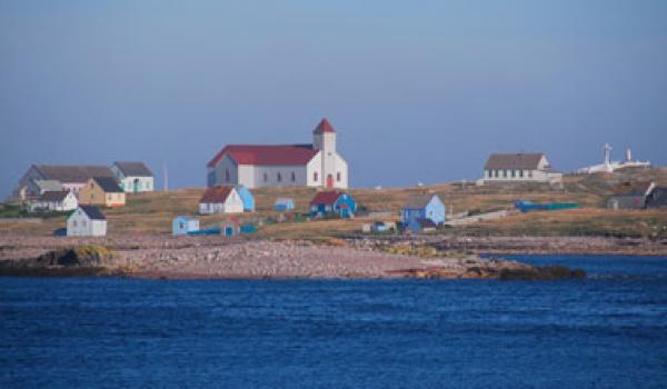 Mostly abandoned structures on Île aux Marins.