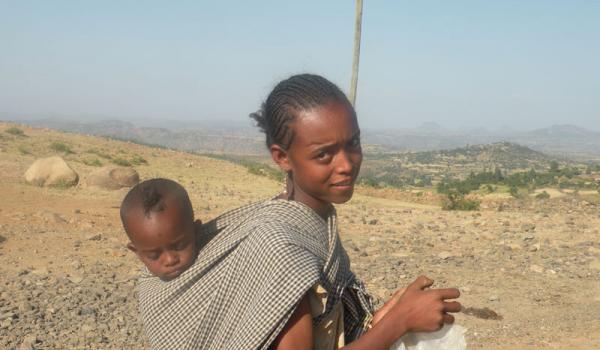 We encountered this young woman with a child near the border of Eritrea.