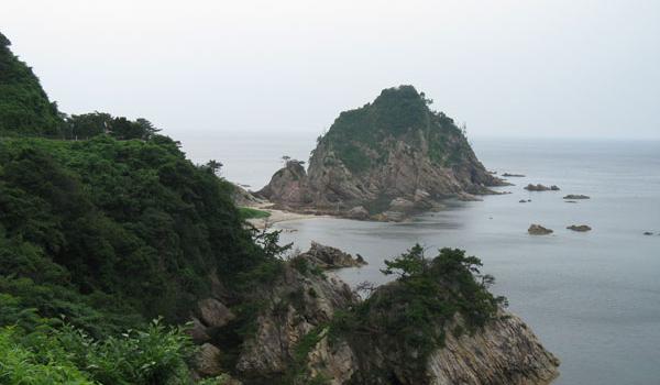 The fractured, eroded and impressive Uradome coastline.